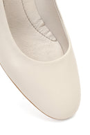 Derimod Flex Women Beige Short Thick Heeled Leather Shoes | Derimod