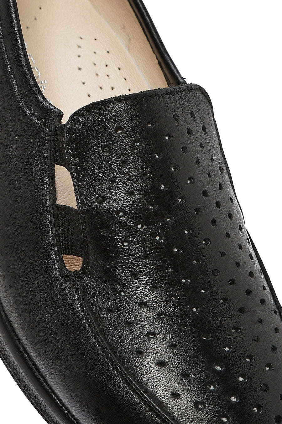Kadın Siyah Dolgu Topuklu Deri Comfort Loafer