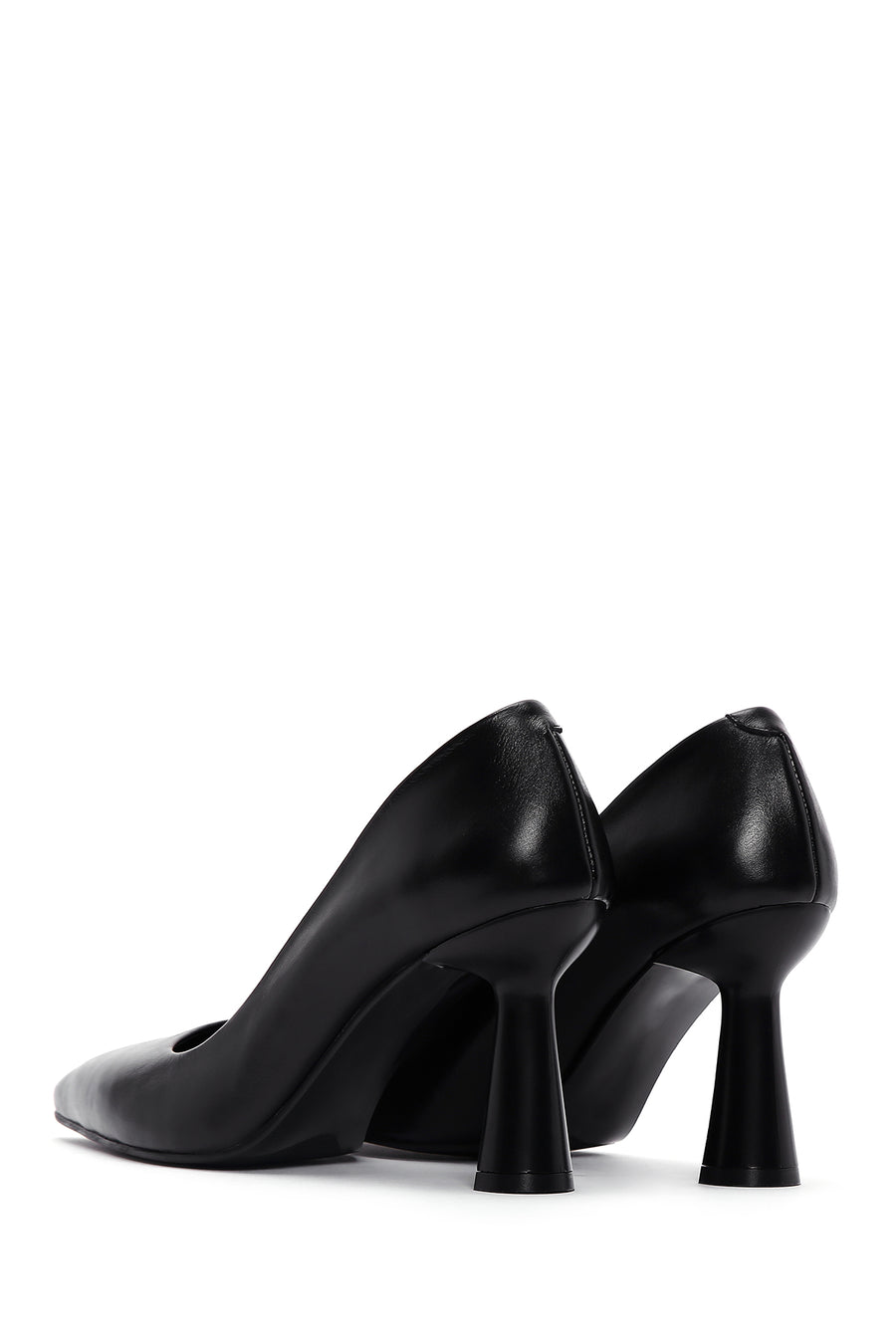 Kadın Siyah Topuklu Deri Stiletto