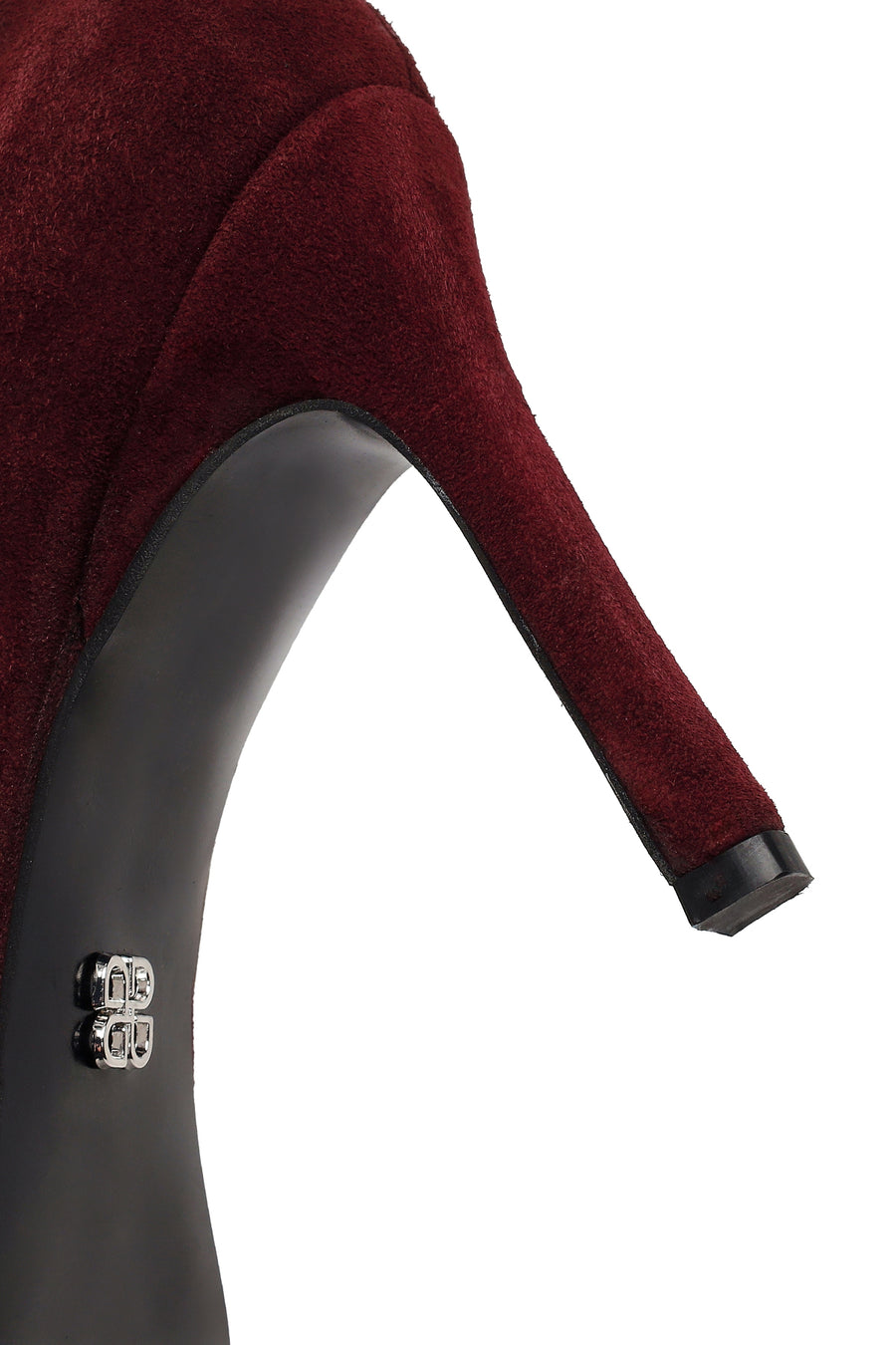 Kadın Bordo İnce Topuklu Süet Deri Stiletto