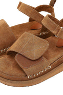 Women's Tan Thick-Soled Suede Sandals | Derimod