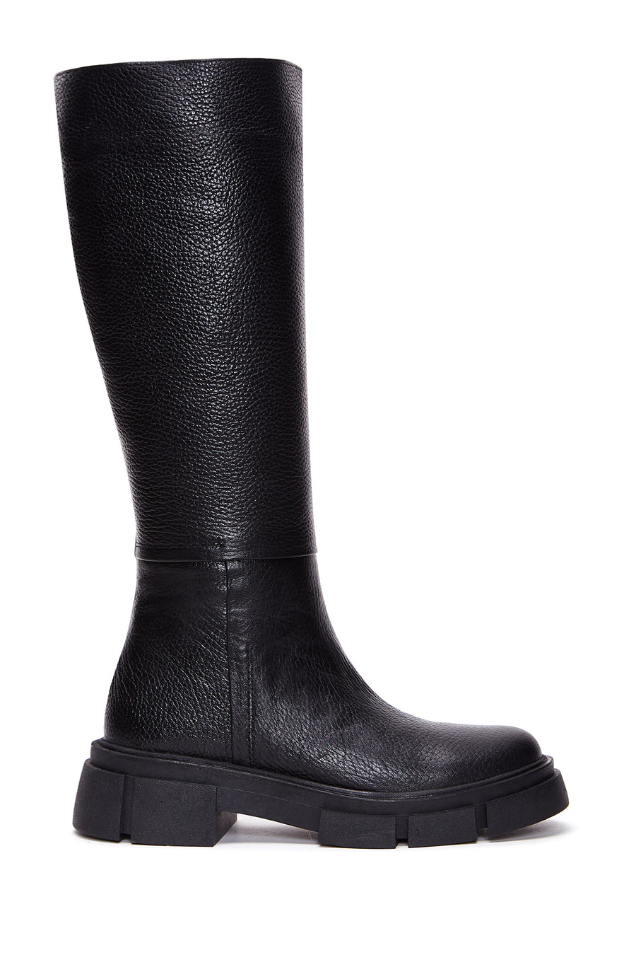 Women's Black Leather Zippered Thick Soled Boots 22WFD1323FT | Derimod