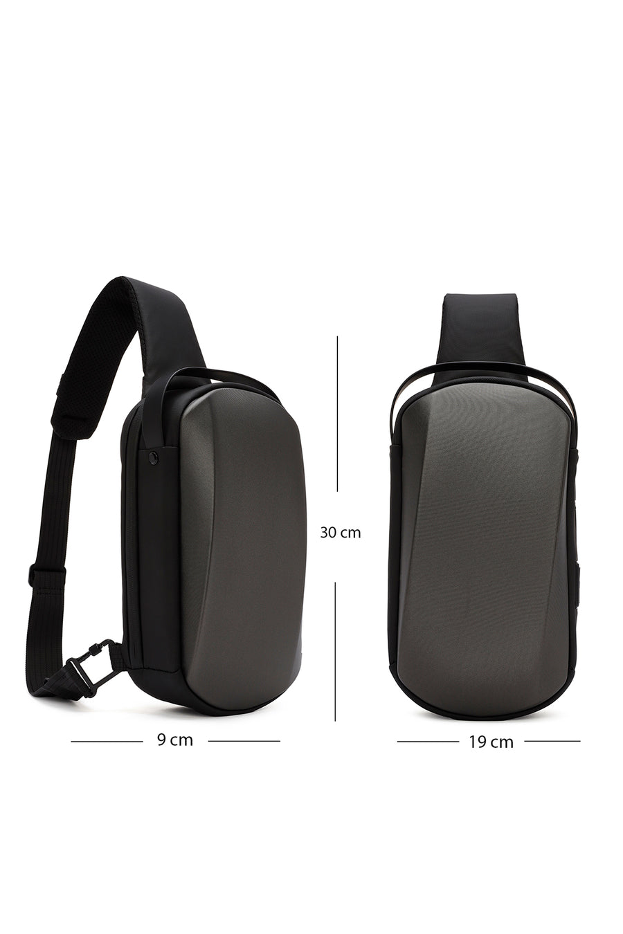 D-Pack Men's Grey Technological Fabric Crossbody Bag