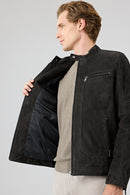Patrick Men's Grey Suede Leather Jacket | Derimod