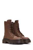 Women's Brown Boot Leather Boots | Derimod