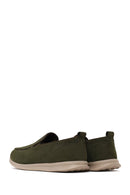 Male Khaki Nubuck Leather Loafer | Derimod