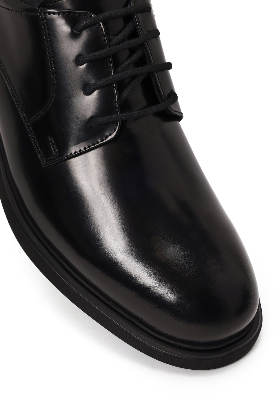 Male Black Lace-Up Leather Casual Shoes