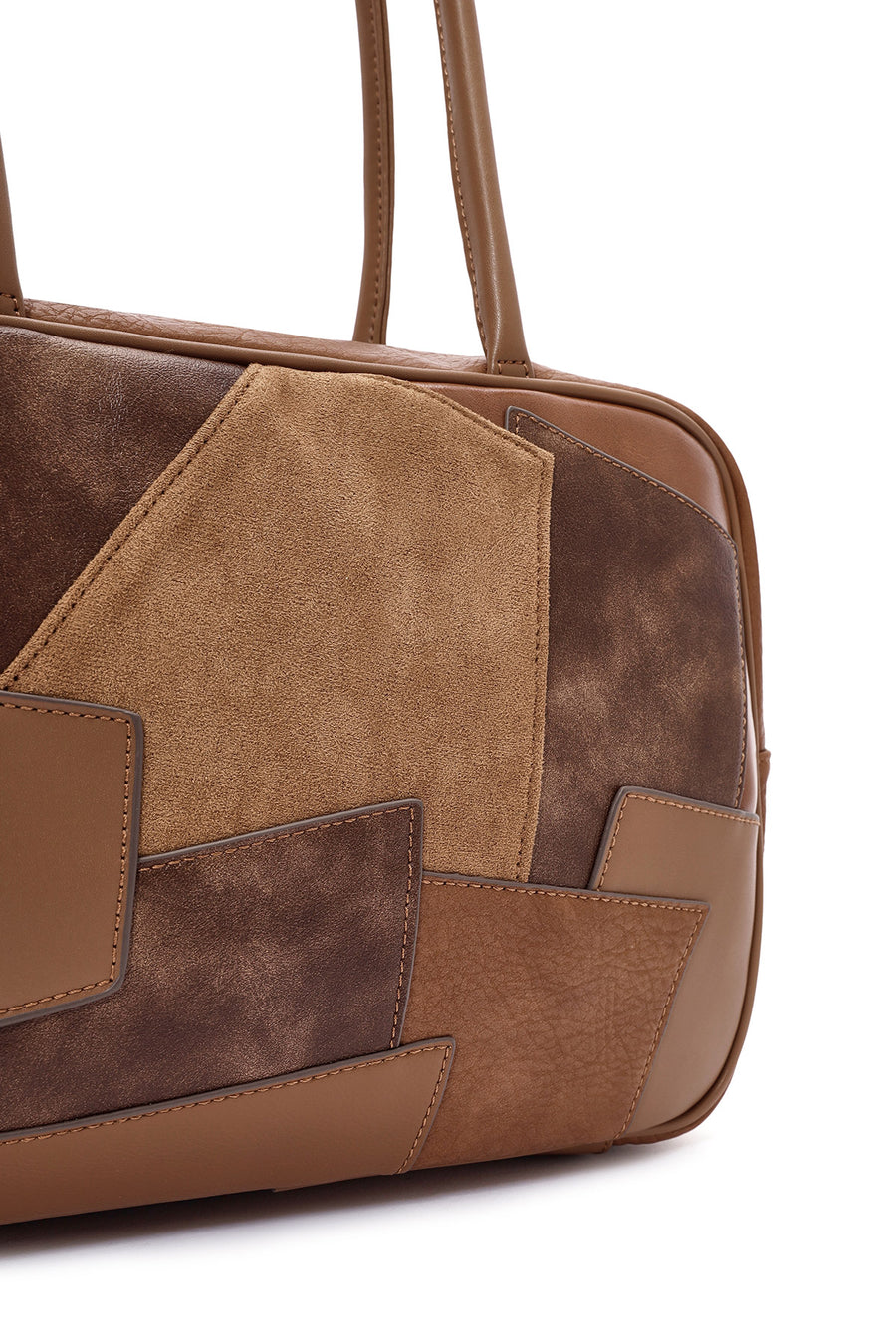 Women's Brown Long Strap Patterned Shoulder Bag