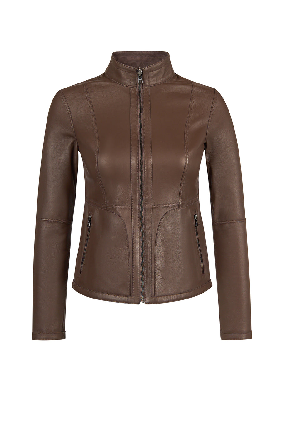 Lucy Woman Gray Double-Sided Leather Suede Jacket