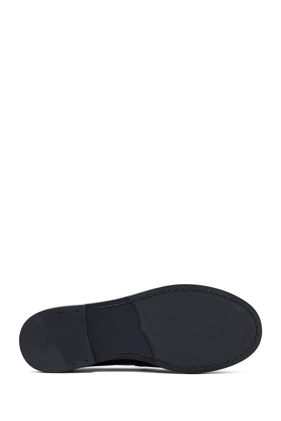 Kadın Siyah Deri Maskülen Loafer