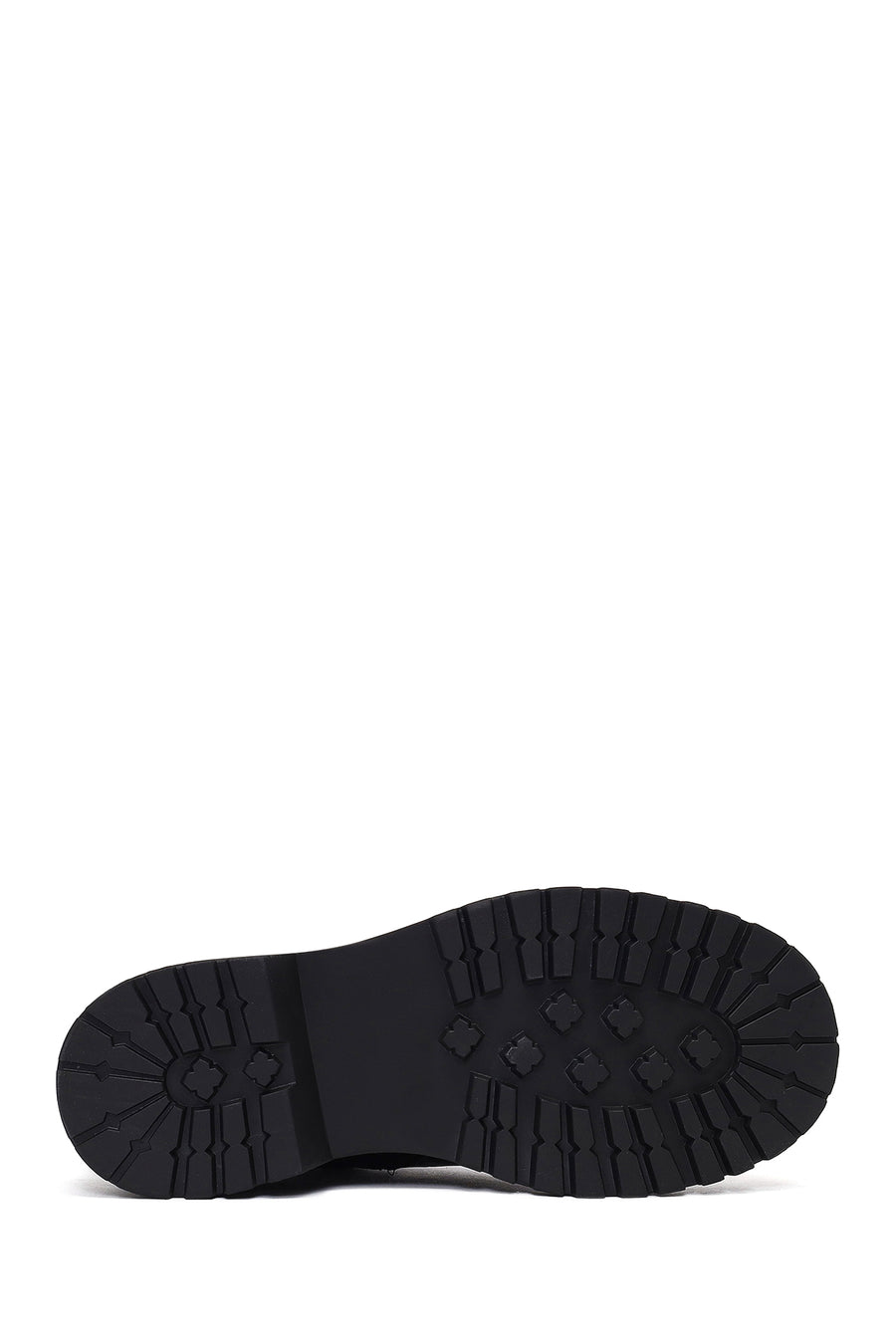 Women's Black Zipper Leather Combat Boots