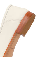 Women's White Leather Loafer with Buckle | Derimod