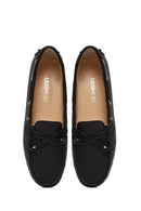 Woman Black Leather Loafer | Derimod