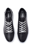 Men's Black Leather Sneaker | Derimod