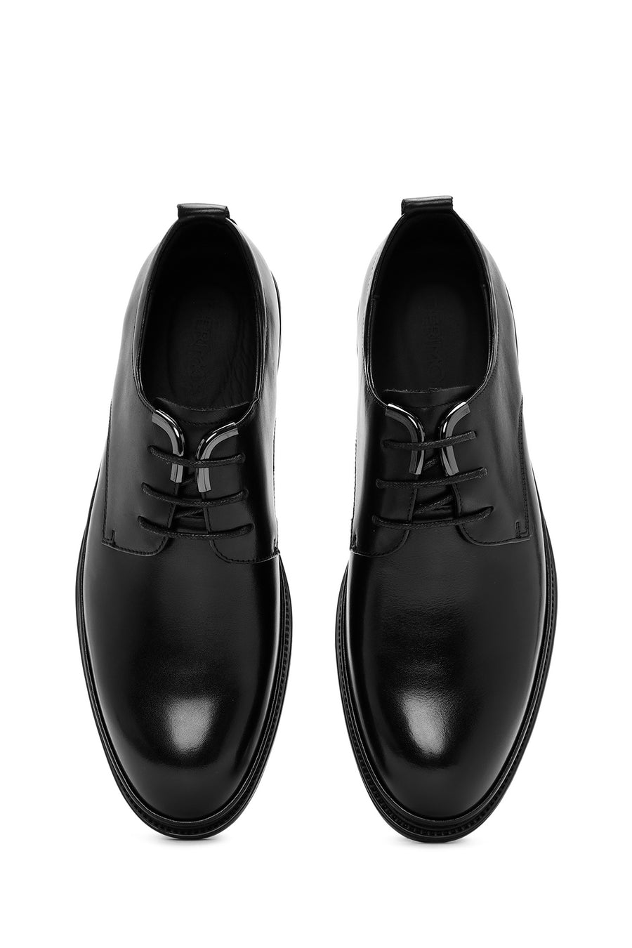 Male Black Lace-Up Leather Casual Shoes