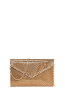 Woman Gold Chain Strap Embellished Evening Bag | Derimod