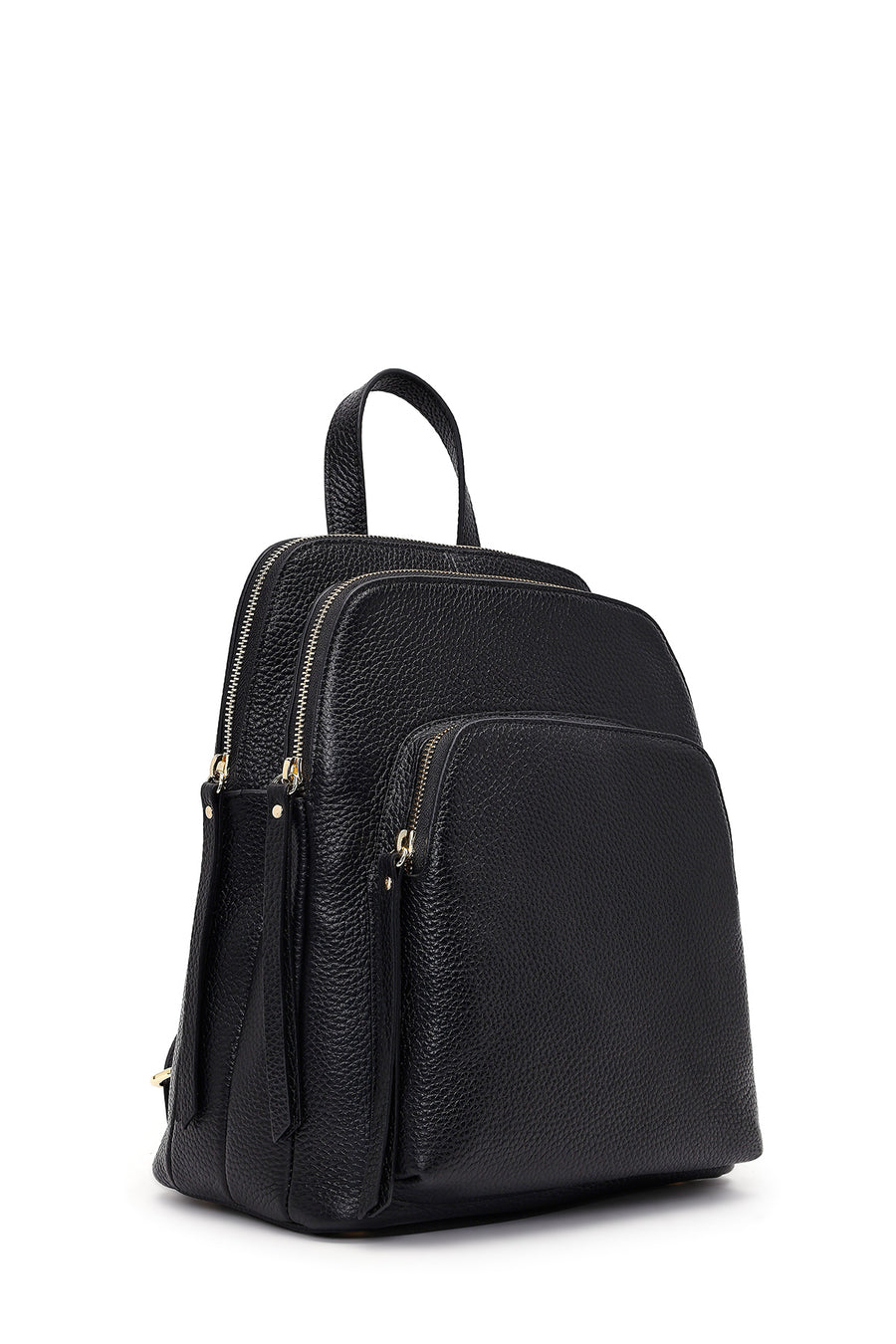Women's Black Leather Backpack