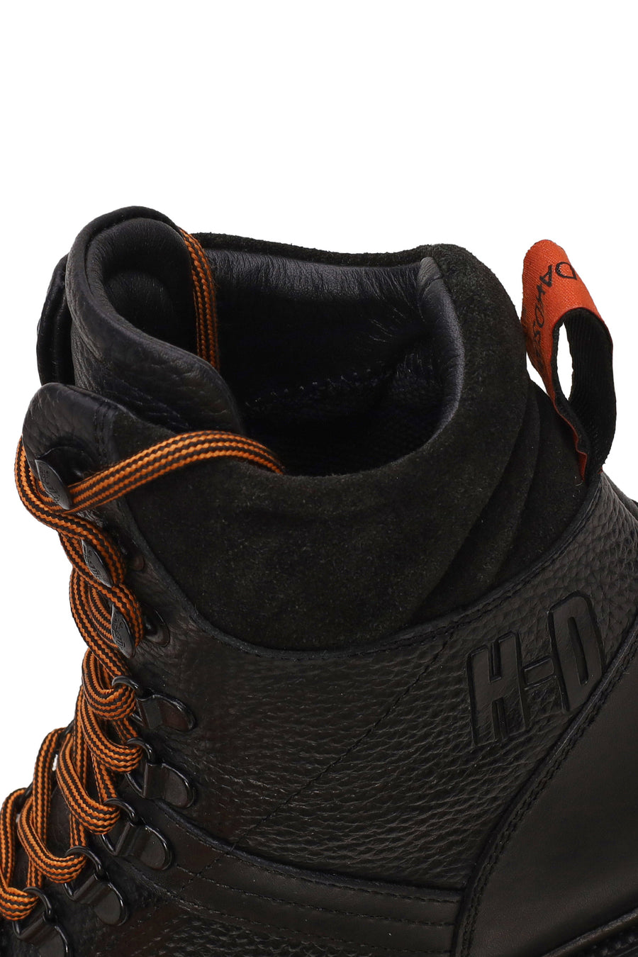 Harley Davidson Male Black Stein Lace-Up Thick-Sole Leather Combat Boots