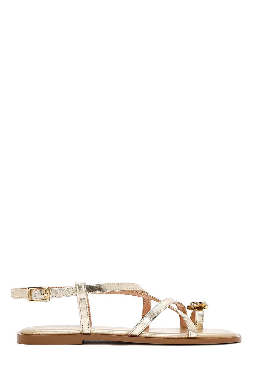 Women's Gold Metallic Flip Flop Sandals 26SFD440732 | Derimod