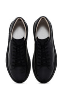 Men's Black Lace-up Leather Sneaker | Derimod