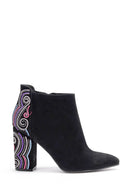 Women's Patterned Suede Boots | Derimod