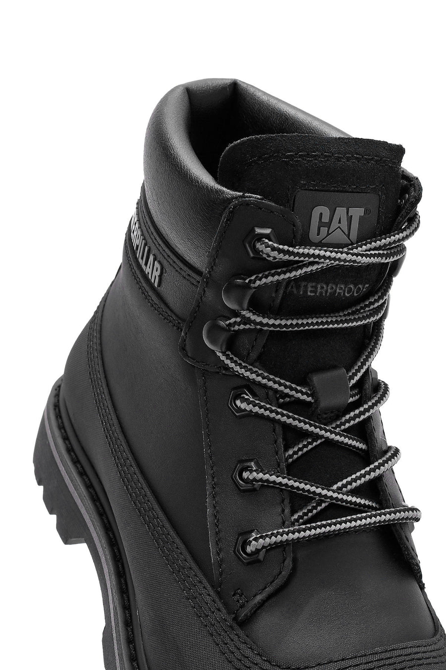 Caterpillar Men's Black Colorado Galosh WP Lace-Up Leather Combat Boots