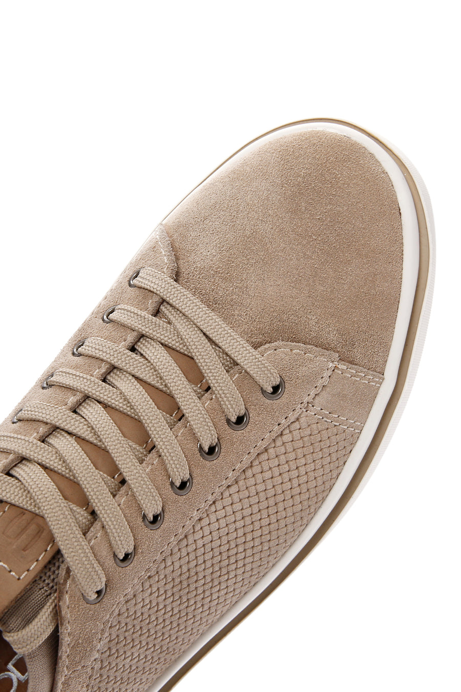 Erkek Bej Bağcıklı Süet Deri Sneaker