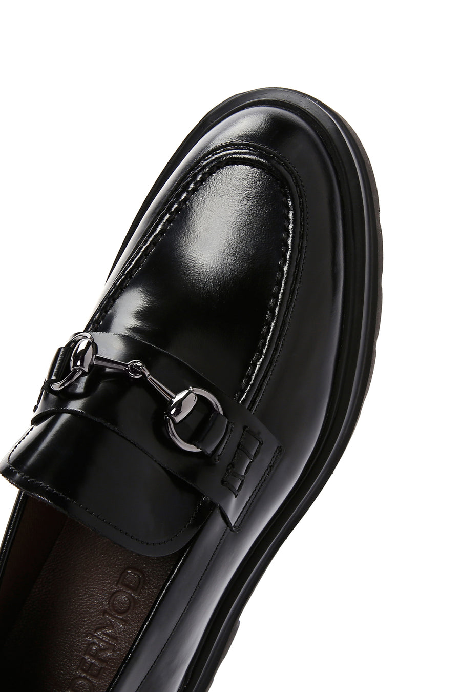 Erkek Siyah Tokalı Kalın Tabanlı Deri Casual Loafer