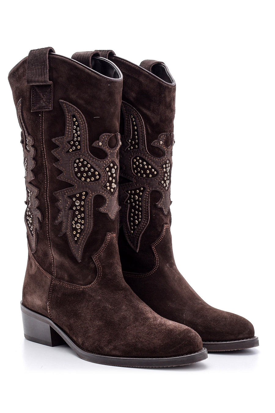 Women's Suede Leather Cowboy Boots