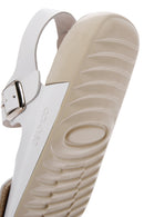 Women's White Ankle Strap Leather Comfort Sandals | Derimod