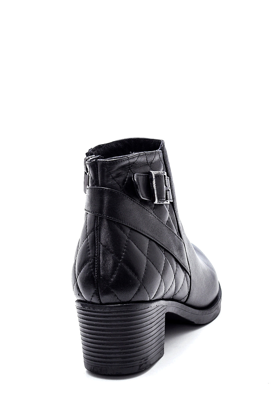 Women's Leather Quilted Detailed Boots