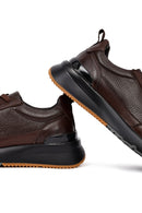 Men's Brown Lace-Up Thick-Soled Leather Sneaker | Derimod