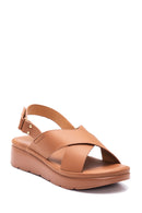 Women's Tan Thick Sole Comfort Sandals | Derimod