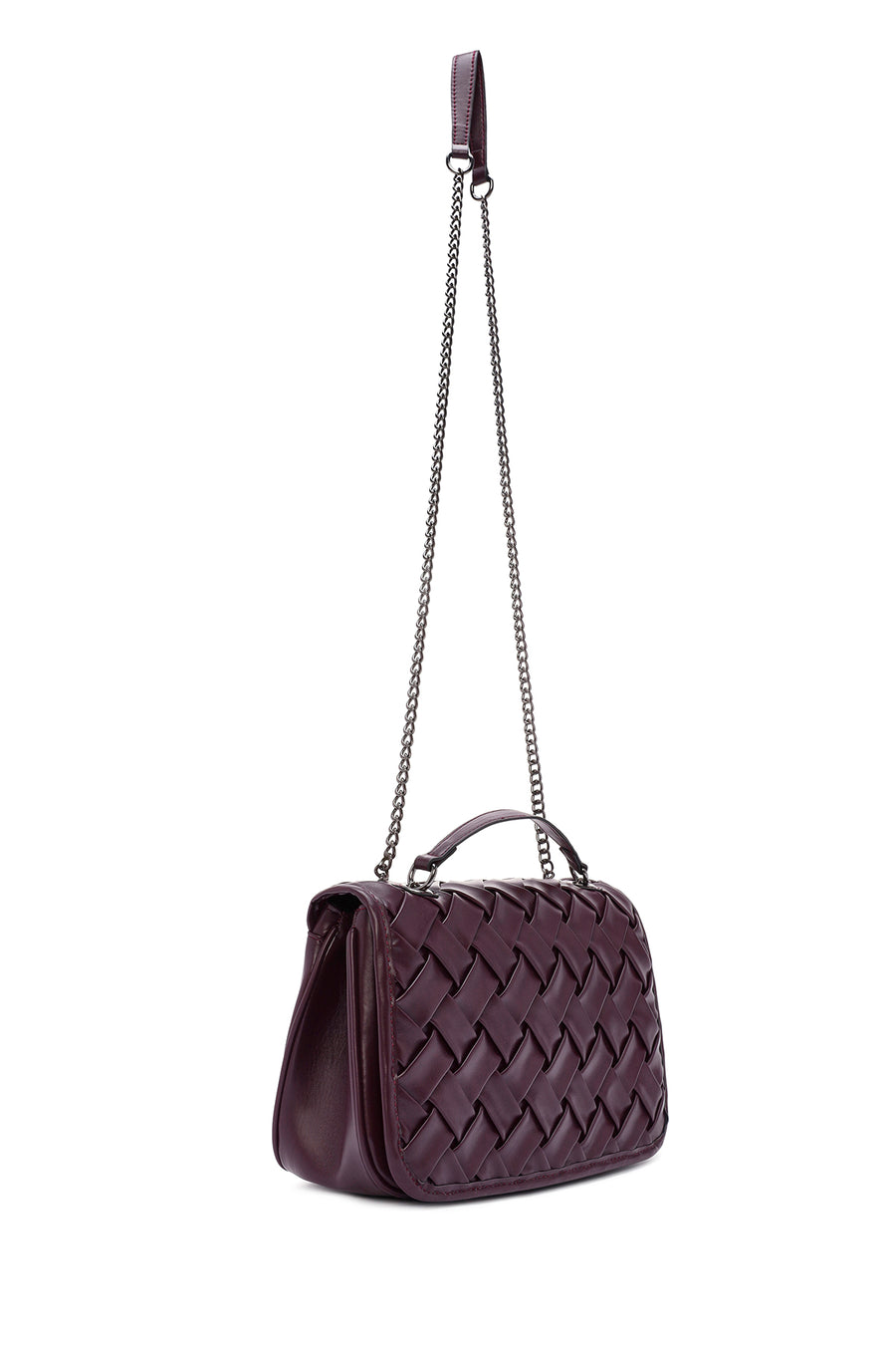 Women's Burgundy Long Strap Crossbody Bag