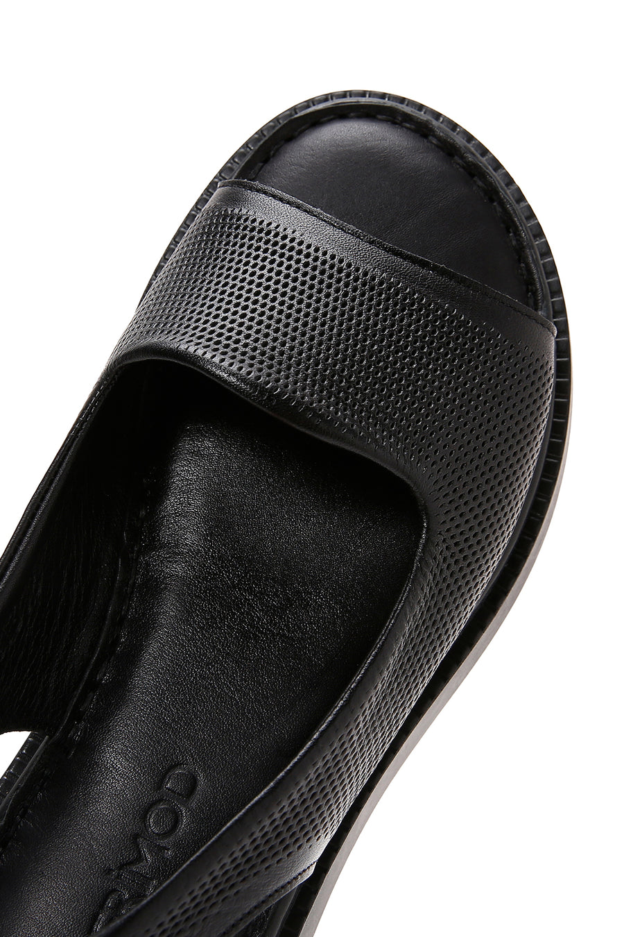 Women's Black Leather Comfort Sandals