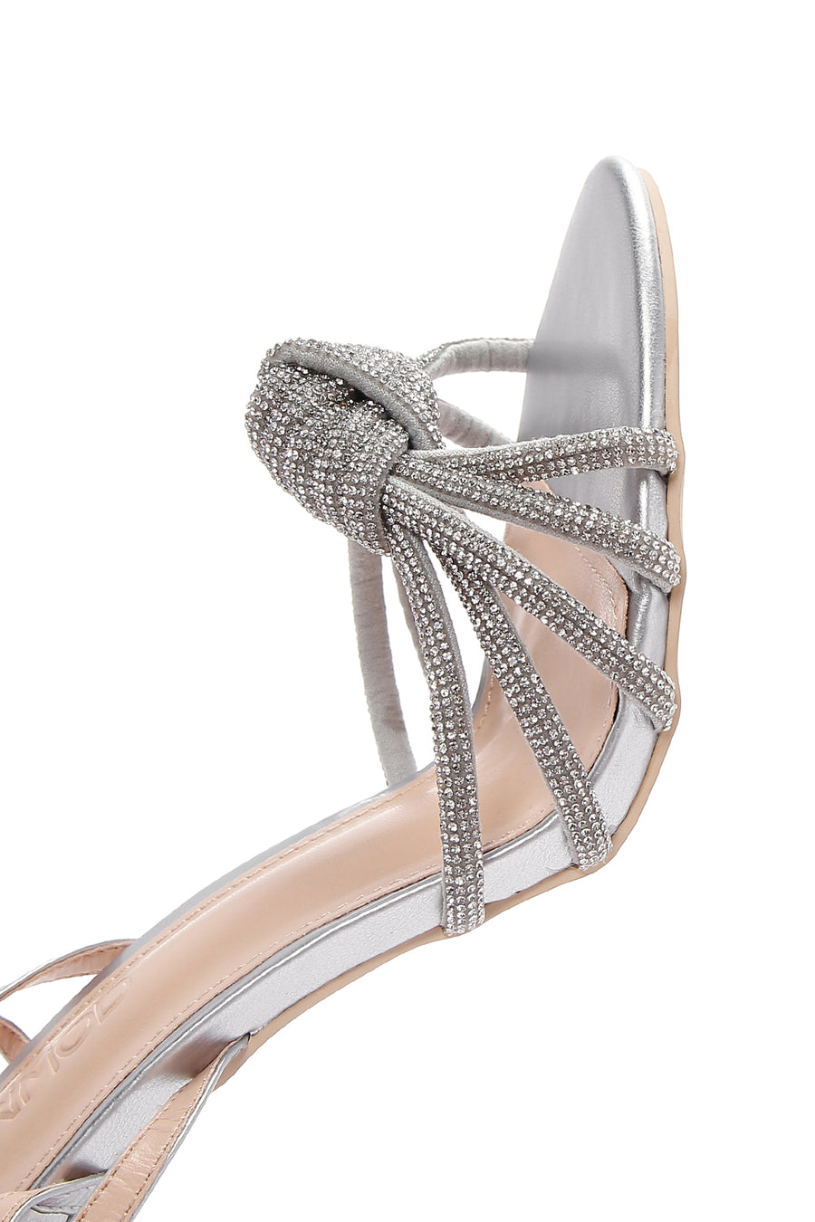 Women's Silver Stone Thin Heel Sandals