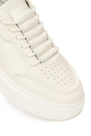 Erkek Beyaz Bağcıklı Deri Sneaker | Derimod