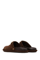 Woman Brown Suede Mule Slipper | Derimod