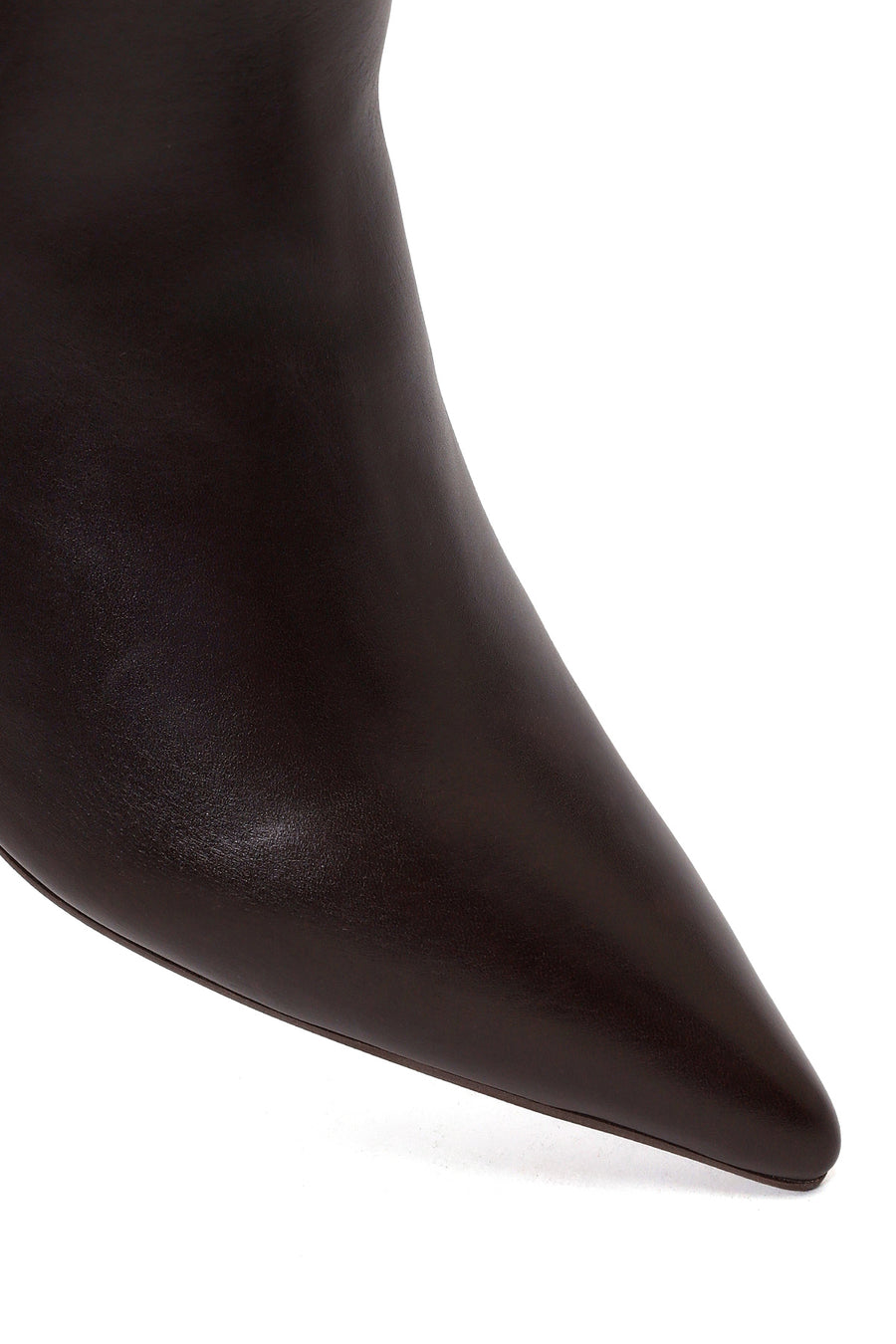 Woman Brown Zip Closure Thin High-Heel Leather Boots