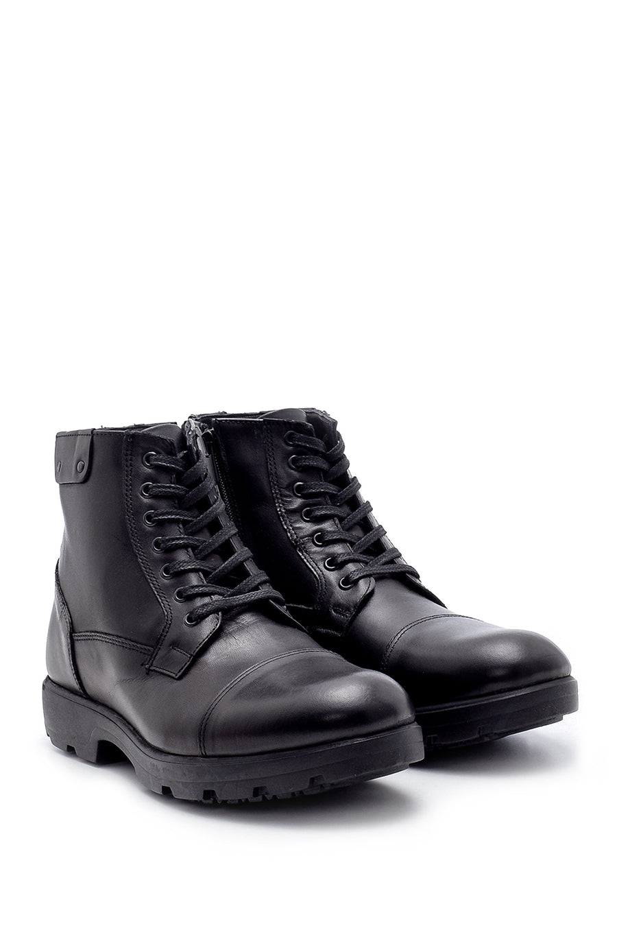 Men's Leather Zipper Detailed Boots