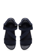 Women's Navy Blue Thick Soled Comfort Sandals | Derimod