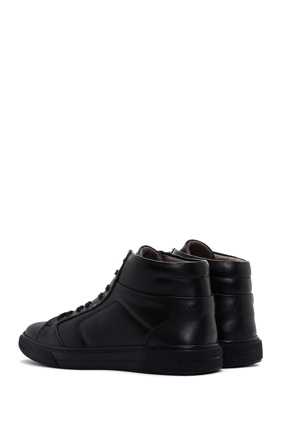 Erkek Siyah Deri Bilekli Sneaker