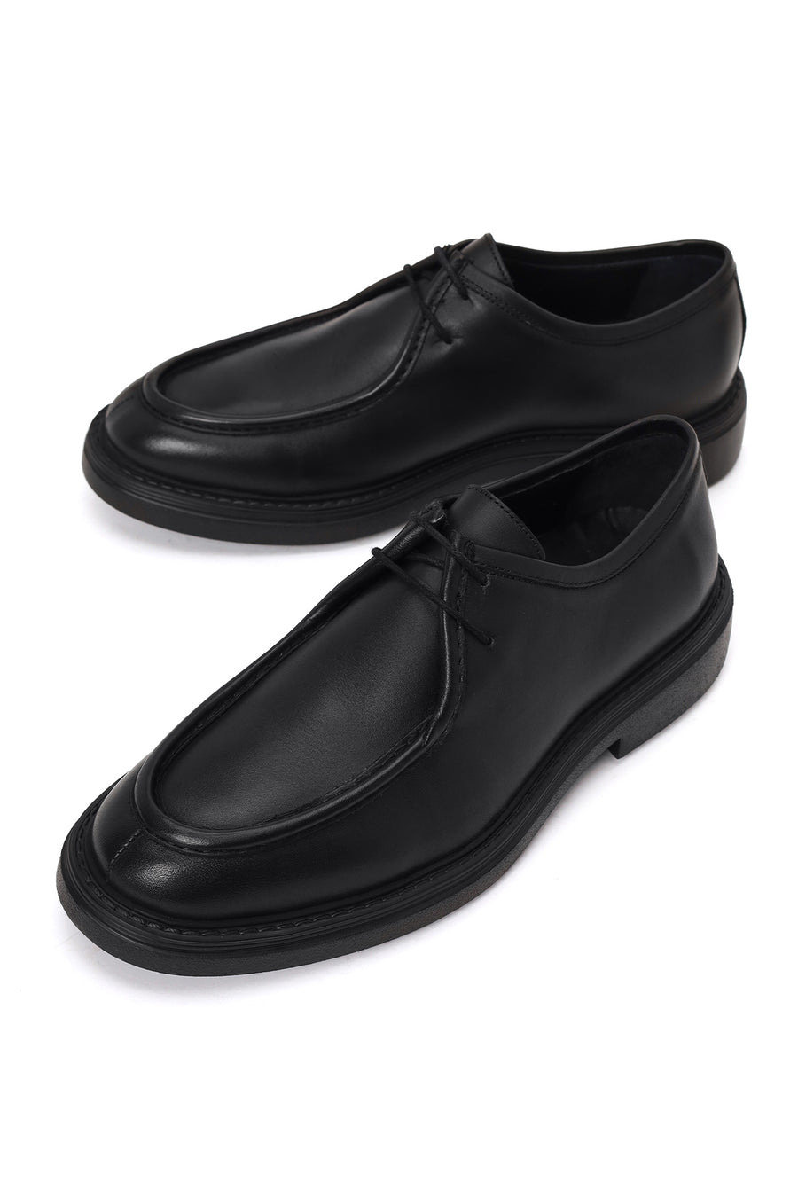 Male Black Lace-up Leather Casual Shoes