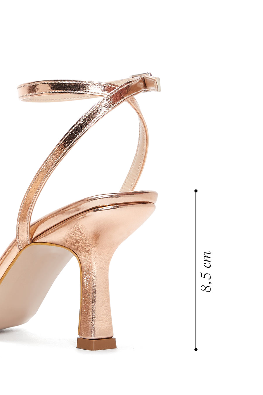 Women's Gold Ankle Buckle Stoned Thin Heel Sandals
