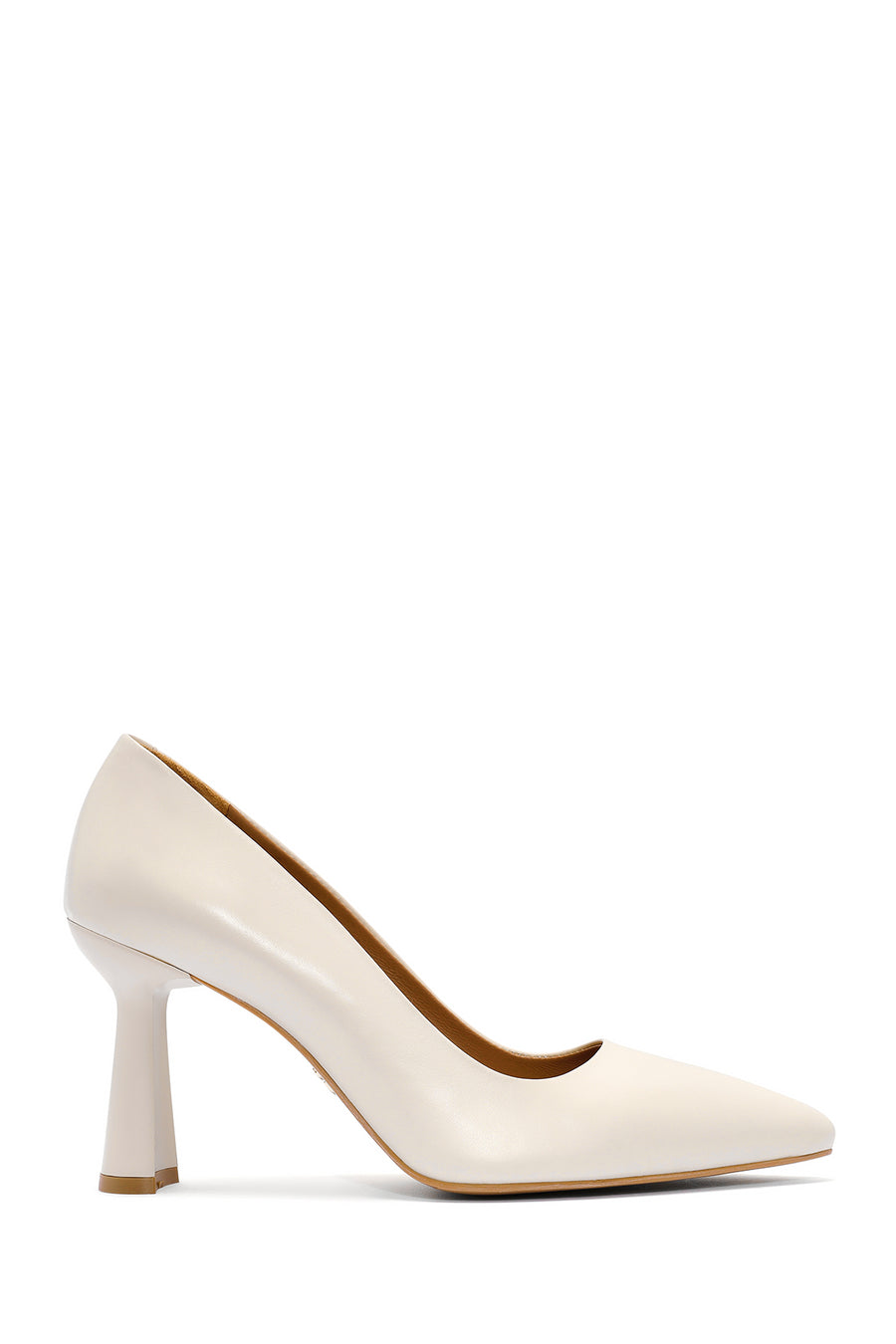 Kadın Bej Topuklu Deri Stiletto 25SFD130518 | Derimod
