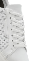 Erkek Beyaz Bağcıklı Deri Sneaker | Derimod