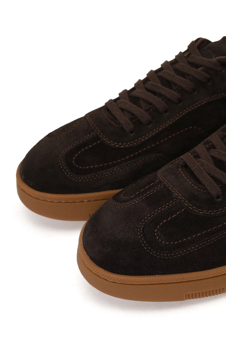 Male Brown Lace-Up Thick-Soled Suede Leather Sneaker