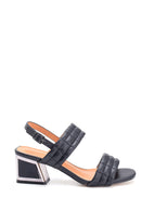 Women's Thick Heeled Quilted Sandals | Derimod
