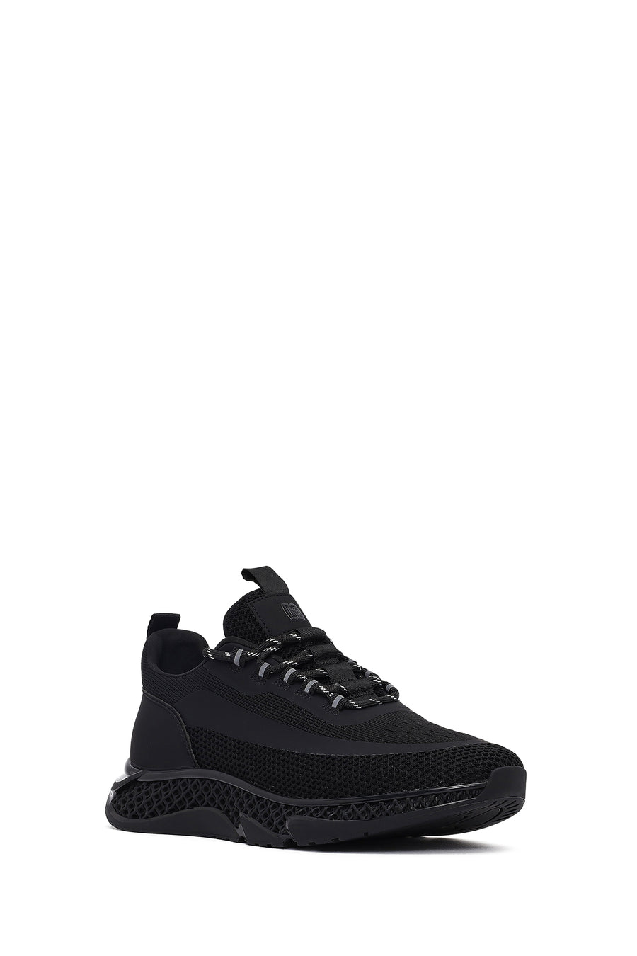Derimod Zero Erkek Siyah Kalın Tabanlı Bağcıklı Kumaş Sneaker