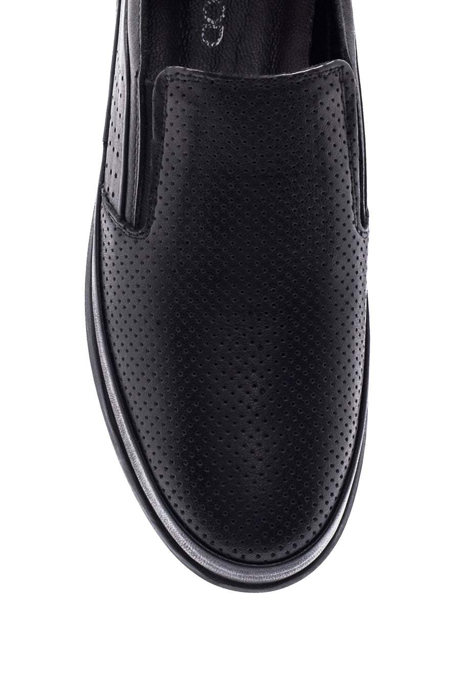 Erkek Siyah Deri Delikli Spor Loafer